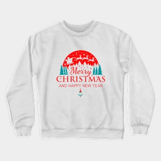 Merry Christmas and Happy New Year Retro Design Crewneck Sweatshirt